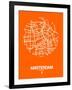 Amsterdam Street Map Orange-NaxArt-Framed Art Print