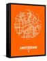 Amsterdam Street Map Orange-NaxArt-Framed Stretched Canvas