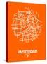 Amsterdam Street Map Orange-NaxArt-Stretched Canvas