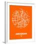 Amsterdam Street Map Orange-NaxArt-Framed Art Print