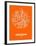 Amsterdam Street Map Orange-NaxArt-Framed Art Print