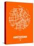 Amsterdam Street Map Orange-NaxArt-Stretched Canvas