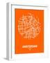 Amsterdam Street Map Orange-NaxArt-Framed Art Print