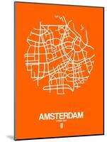 Amsterdam Street Map Orange-NaxArt-Mounted Art Print