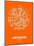 Amsterdam Street Map Orange-NaxArt-Mounted Art Print