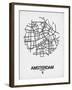 Amsterdam Street Map White-NaxArt-Framed Art Print