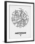 Amsterdam Street Map White-NaxArt-Framed Art Print