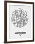 Amsterdam Street Map White-NaxArt-Framed Art Print