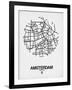 Amsterdam Street Map White-NaxArt-Framed Art Print