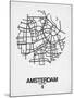 Amsterdam Street Map White-NaxArt-Mounted Art Print