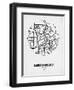 Amsterdam Street Map White-NaxArt-Framed Premium Giclee Print