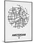 Amsterdam Street Map White-NaxArt-Mounted Premium Giclee Print