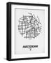 Amsterdam Street Map White-NaxArt-Framed Art Print