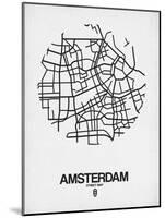 Amsterdam Street Map White-NaxArt-Mounted Art Print