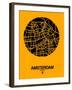 Amsterdam Street Map Yellow-NaxArt-Framed Art Print