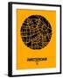 Amsterdam Street Map Yellow-NaxArt-Framed Art Print