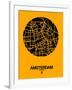 Amsterdam Street Map Yellow-NaxArt-Framed Art Print