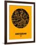 Amsterdam Street Map Yellow-NaxArt-Framed Art Print