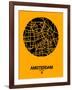 Amsterdam Street Map Yellow-NaxArt-Framed Art Print