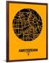 Amsterdam Street Map Yellow-NaxArt-Framed Art Print