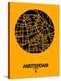 Amsterdam Street Map Yellow-NaxArt-Stretched Canvas