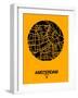Amsterdam Street Map Yellow-NaxArt-Framed Art Print