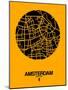 Amsterdam Street Map Yellow-NaxArt-Mounted Art Print