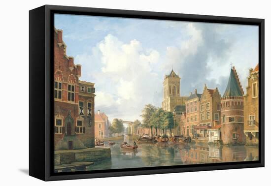 Amsterdam Street Scene-Philibert de L'Orme-Framed Stretched Canvas