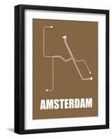 Amsterdam Subway Map II-null-Framed Art Print