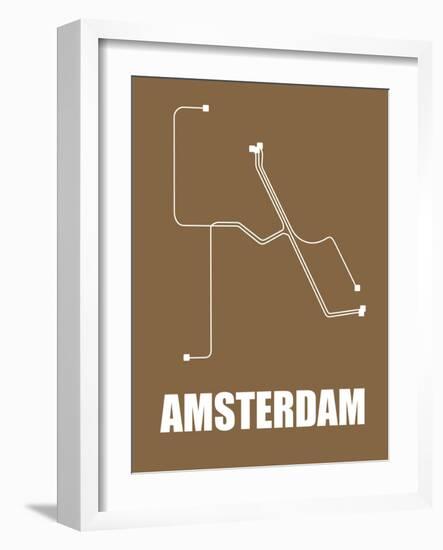 Amsterdam Subway Map II-null-Framed Art Print