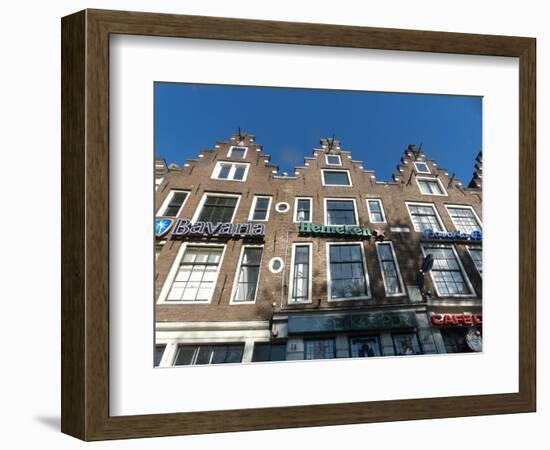 Amsterdam townhouses with beer ads-Jan Halaska-Framed Photographic Print