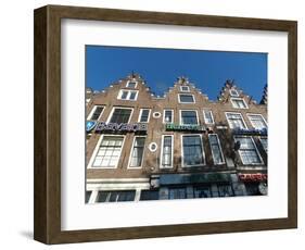 Amsterdam townhouses with beer ads-Jan Halaska-Framed Photographic Print