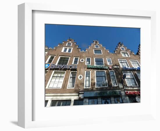 Amsterdam townhouses with beer ads-Jan Halaska-Framed Photographic Print