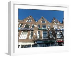 Amsterdam townhouses with beer ads-Jan Halaska-Framed Photographic Print