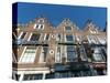 Amsterdam townhouses with beer ads-Jan Halaska-Stretched Canvas