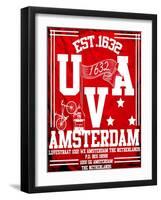 Amsterdam University City Man T Shirt Vector Graphic Design-emeget-Framed Art Print