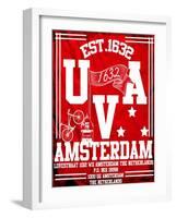 Amsterdam University City Man T Shirt Vector Graphic Design-emeget-Framed Art Print