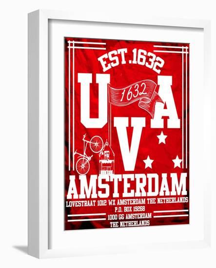 Amsterdam University City Man T Shirt Vector Graphic Design-emeget-Framed Art Print