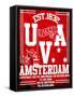 Amsterdam University City Man T Shirt Vector Graphic Design-emeget-Framed Stretched Canvas