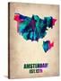 Amsterdam Watercolor Map-NaxArt-Stretched Canvas