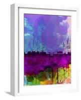 Amsterdam Watercolor Skyline-NaxArt-Framed Art Print