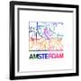 Amsterdam Watercolor Street Map-NaxArt-Framed Premium Giclee Print