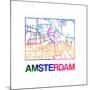 Amsterdam Watercolor Street Map-NaxArt-Mounted Premium Giclee Print