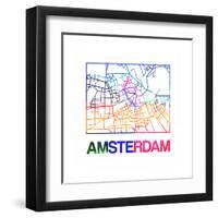 Amsterdam Watercolor Street Map-NaxArt-Framed Art Print