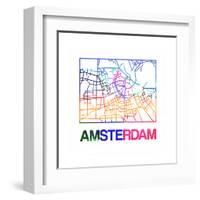 Amsterdam Watercolor Street Map-NaxArt-Framed Art Print