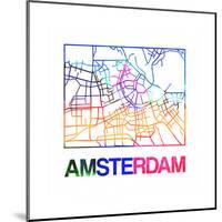 Amsterdam Watercolor Street Map-NaxArt-Mounted Art Print