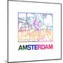 Amsterdam Watercolor Street Map-NaxArt-Mounted Art Print