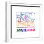 Amsterdam Watercolor Street Map-NaxArt-Framed Premium Giclee Print