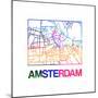 Amsterdam Watercolor Street Map-NaxArt-Mounted Premium Giclee Print