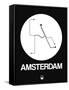 Amsterdam White Subway Map-NaxArt-Framed Stretched Canvas